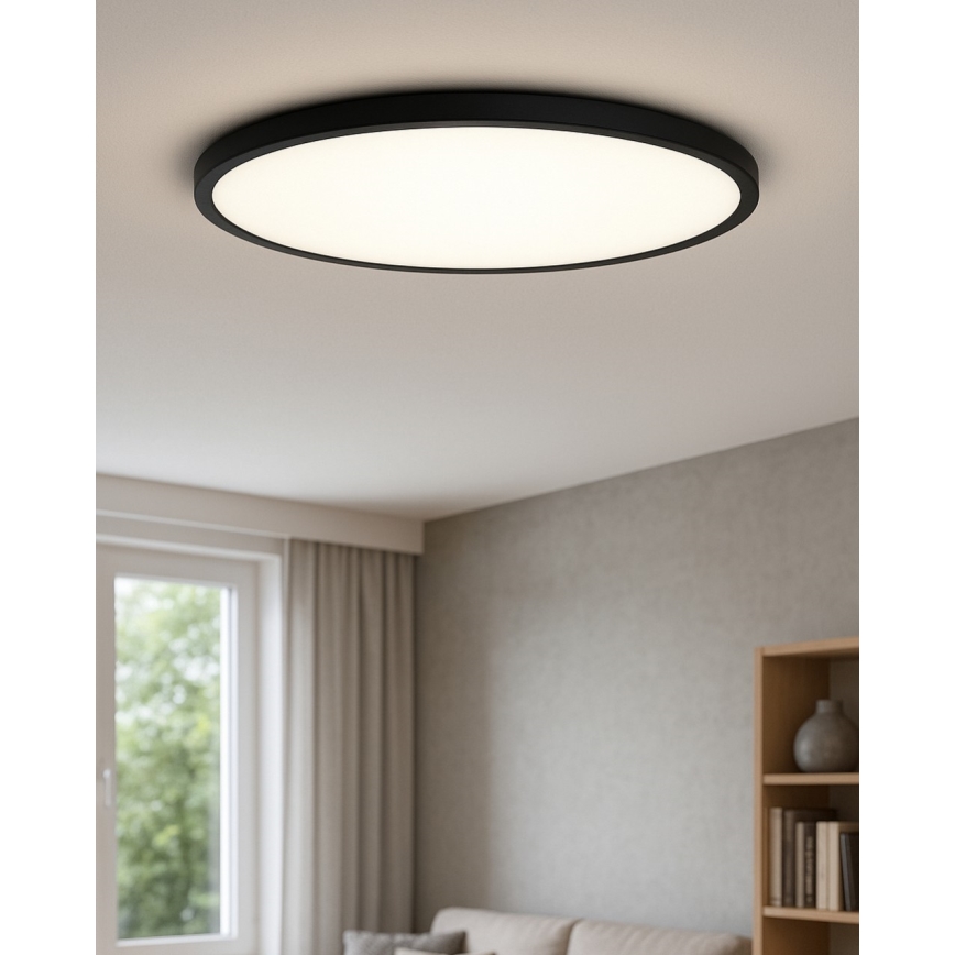LED plafonsko svetlo LED/40W/230V 3000/4000/6500K, prečnik 50 cm, crno