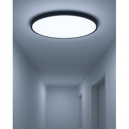 LED plafonsko svetlo LED/40W/230V 3000/4000/6500K, prečnik 50 cm, crno