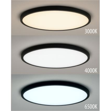 LED plafonsko svetlo LED/40W/230V 3000/4000/6500K, prečnik 50 cm, crno