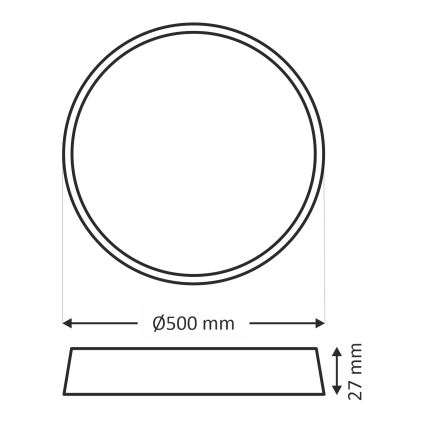 LED plafonsko svetlo LED/40W/230V 3000/4000/6500K, prečnik 50 cm, crno