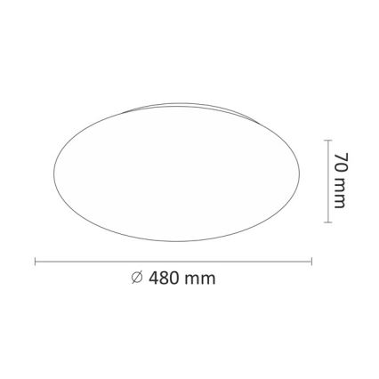 LED plafonsko svetlo, 45W, 230V, 3000K/4000K/6400K (izbor temperature svetla), prečnik 48 cm, belo
