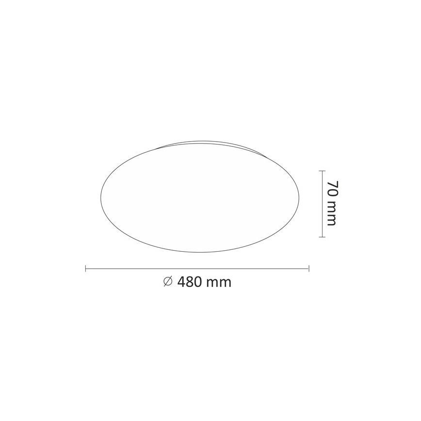 LED plafonsko svetlo, 45W, 230V, 3000K/4000K/6400K (izbor temperature svetla), prečnik 48 cm, belo
