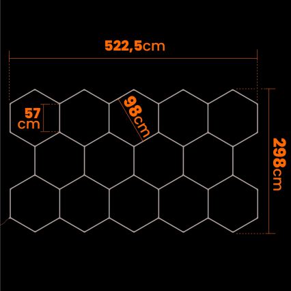 LED plafonsko svetlo HEXAGON LED/570W/85-265V 4000K 522x298 cm CRI 90 IP44 belo