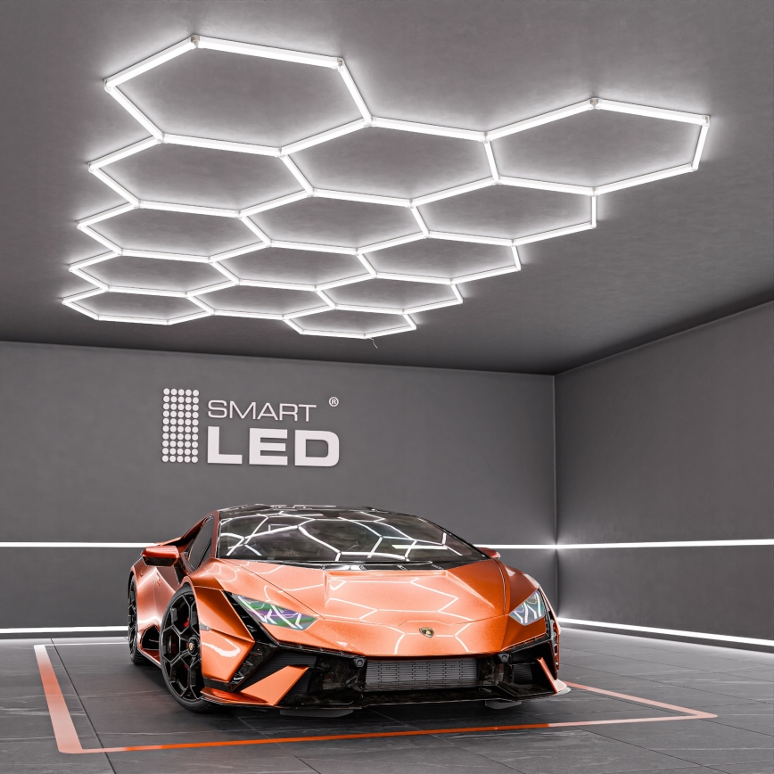 LED plafonsko svetlo HEXAGON LED/570W/85-265V 6500K 522x298 cm CRI 90 IP44 bela