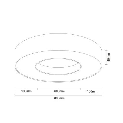LED plafonsko svetlo LED/80W/230V 3000/4000/6500K, prečnik 80 cm, belo