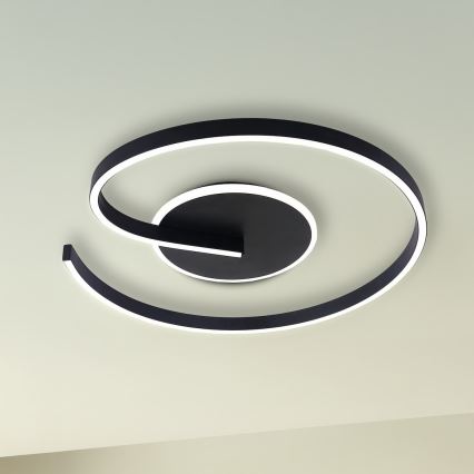 LED plafonsko svetlo LORENZO LED/22W/230V, prečnik 50 cm, crno