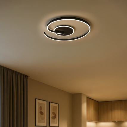 LED plafonsko svetlo LORENZO LED/22W/230V, prečnik 50 cm, crno