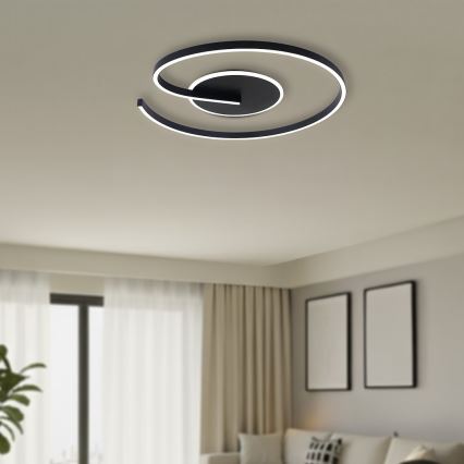 LED plafonsko svetlo LORENZO LED/22W/230V, prečnik 50 cm, crno