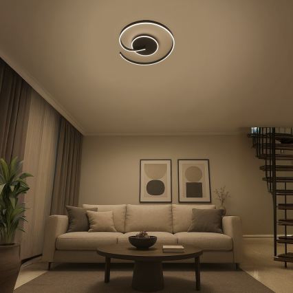 LED plafonsko svetlo LORENZO LED/22W/230V, prečnik 50 cm, crno