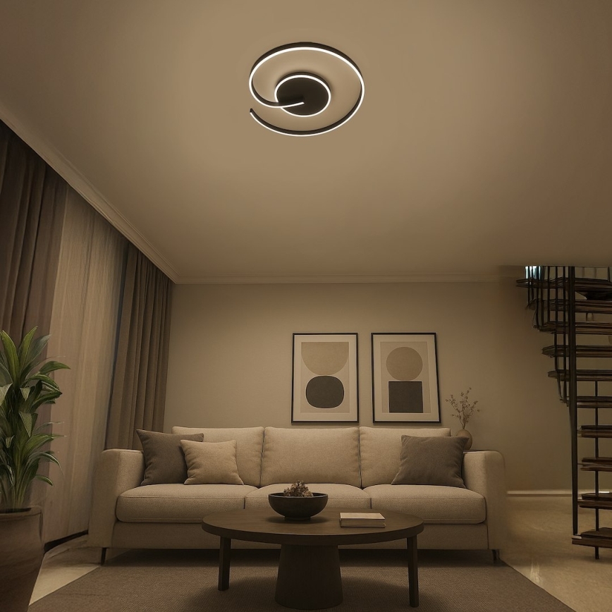 LED plafonsko svetlo LORENZO LED/22W/230V, prečnik 50 cm, crno