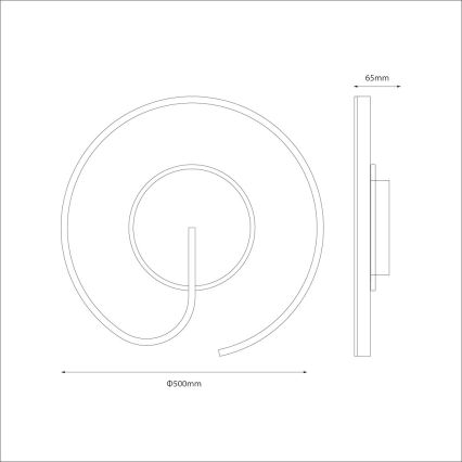 LED plafonsko svetlo LORENZO LED/22W/230V, prečnik 50 cm, crno