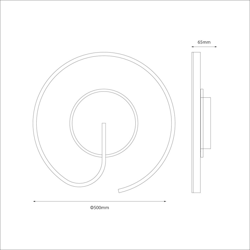 LED plafonsko svetlo LORENZO LED/22W/230V, prečnik 50 cm, crno