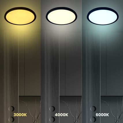LED plafonsko svetlo MAQ LED/18W/230V 3000/4000/6500K IP40 crna