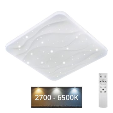 LED plafonsko svetlo NERIS sa prigušiva LED/60W/230V 2700-6500K 53x53 cm + daljinski upravljač