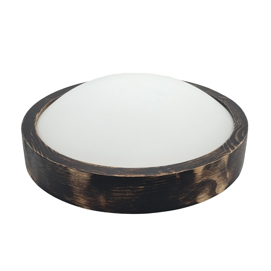 LED plafonsko svetlo OAK SMOKY SLIM LED/20W/230V 4000K prečnik 27 cm hrast/tamno braon