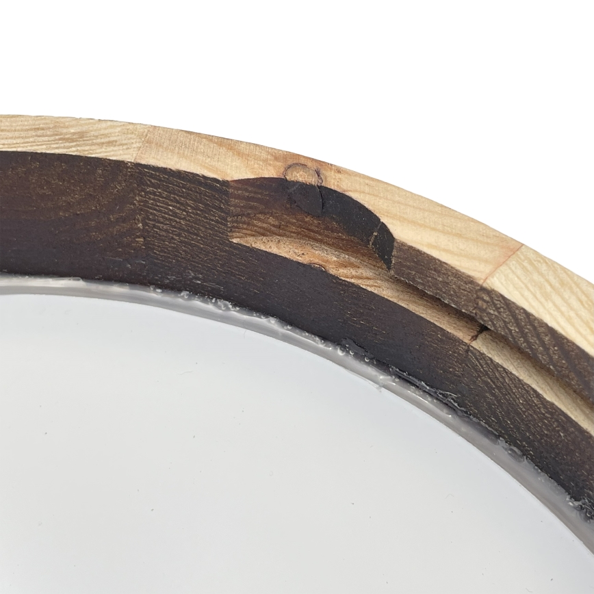 LED plafonsko svetlo OAK SMOKY SLIM LED/20W/230V 4000K prečnik 27 cm hrast/tamno braon