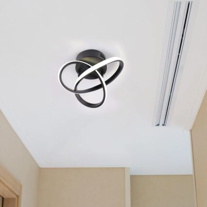 LED plafonsko svetlo OSKAR LED/15W/230V, prečnik 25 cm, crno