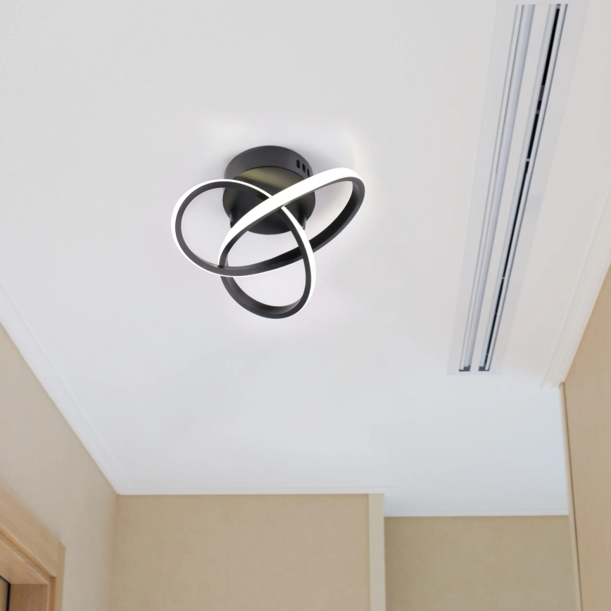 LED plafonsko svetlo OSKAR LED/15W/230V, prečnik 25 cm, crno