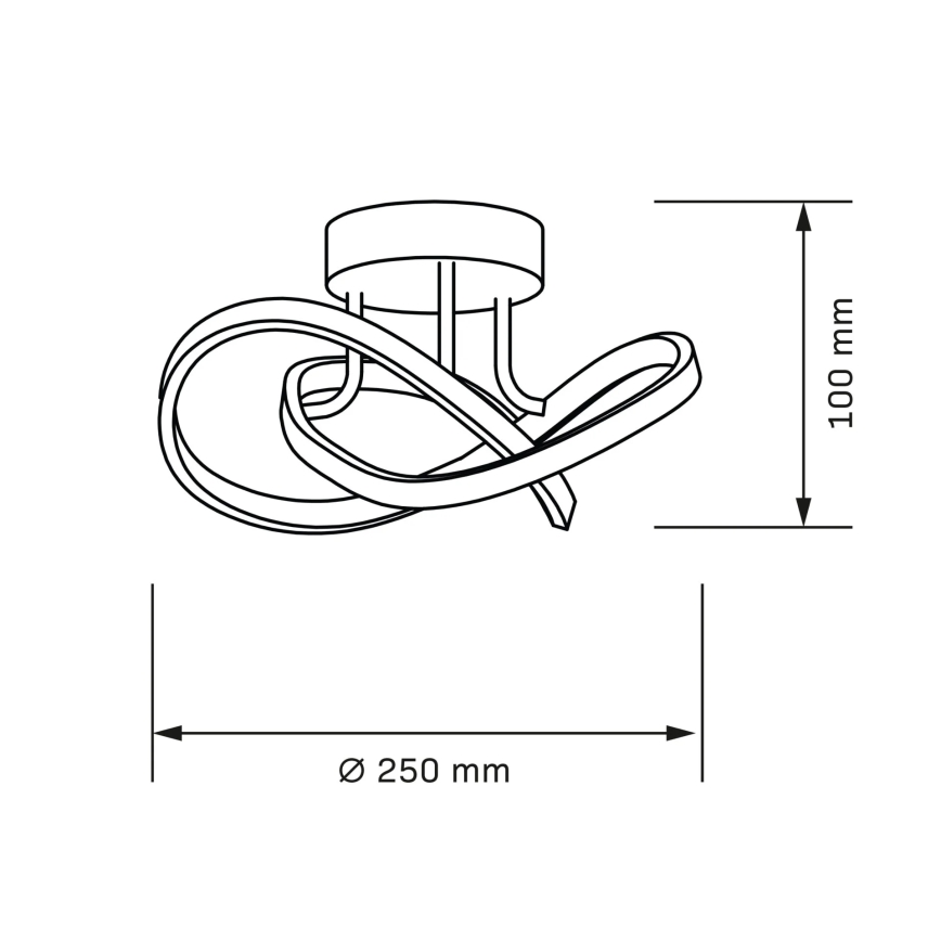 LED plafonsko svetlo OSKAR LED/15W/230V, prečnik 25 cm, crno