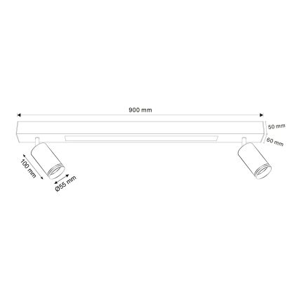 LED plafonsko svetlo PARIS LED/24W/230V + 2xGU10/10W crno