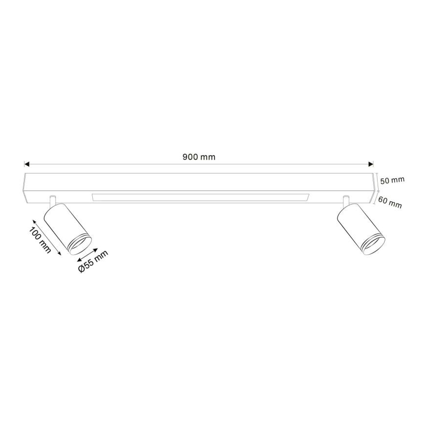 LED plafonsko svetlo PARIS LED/24W/230V + 2xGU10/10W crno