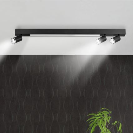 LED plafonsko svetlo PARIS LED/24W/230V + 3xGU10/10W crno