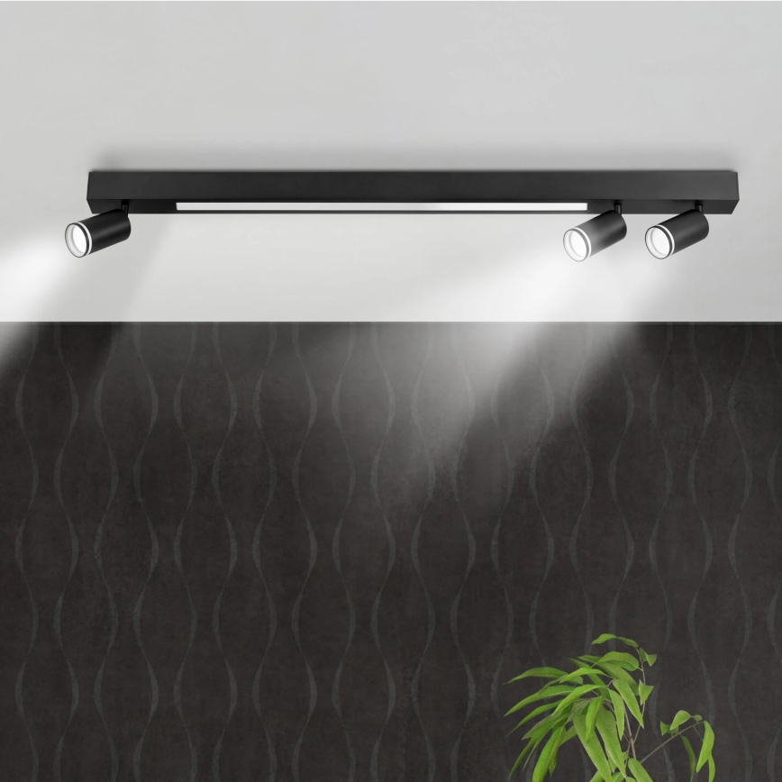 LED plafonsko svetlo PARIS LED/24W/230V + 3xGU10/10W crno