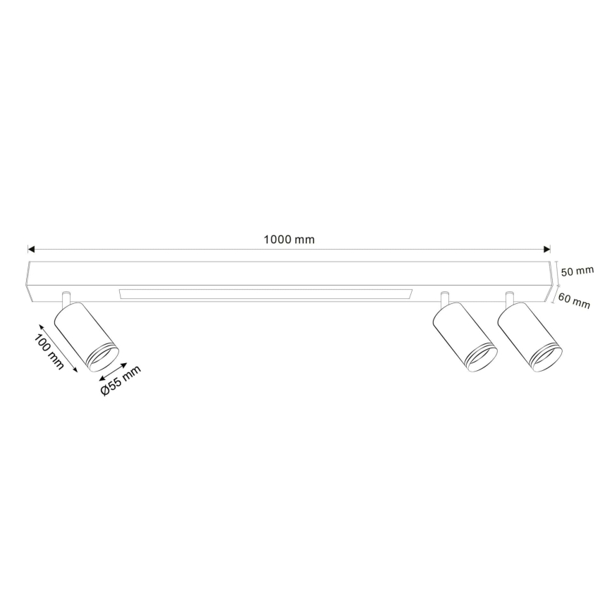LED plafonsko svetlo PARIS LED/24W/230V + 3xGU10/10W crno