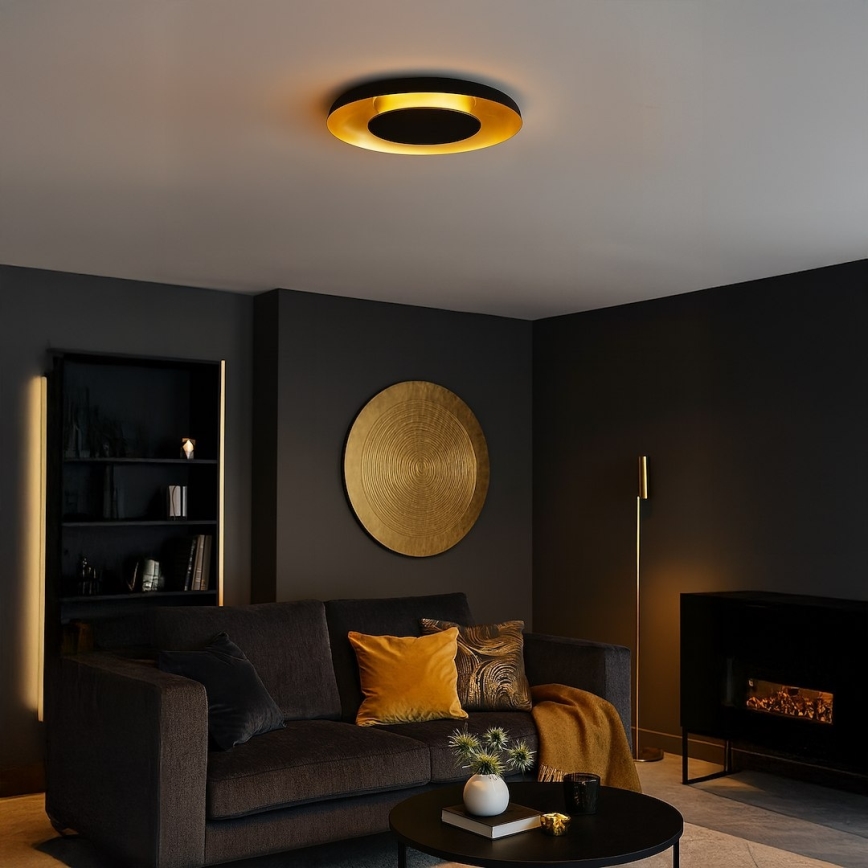 LED plafonsko svetlo PIATTINO LED/30W/230V 3000/4000/6000K prečnik 40 cm crno/zlatno