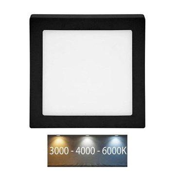 LED plafonsko svetlo RAFA LED/18W/230V 3000/4000/6000K 22x22 cm crna
