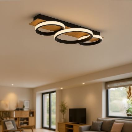 LED plafonsko svetlo ROWENA LED/18W/230V crna/braon