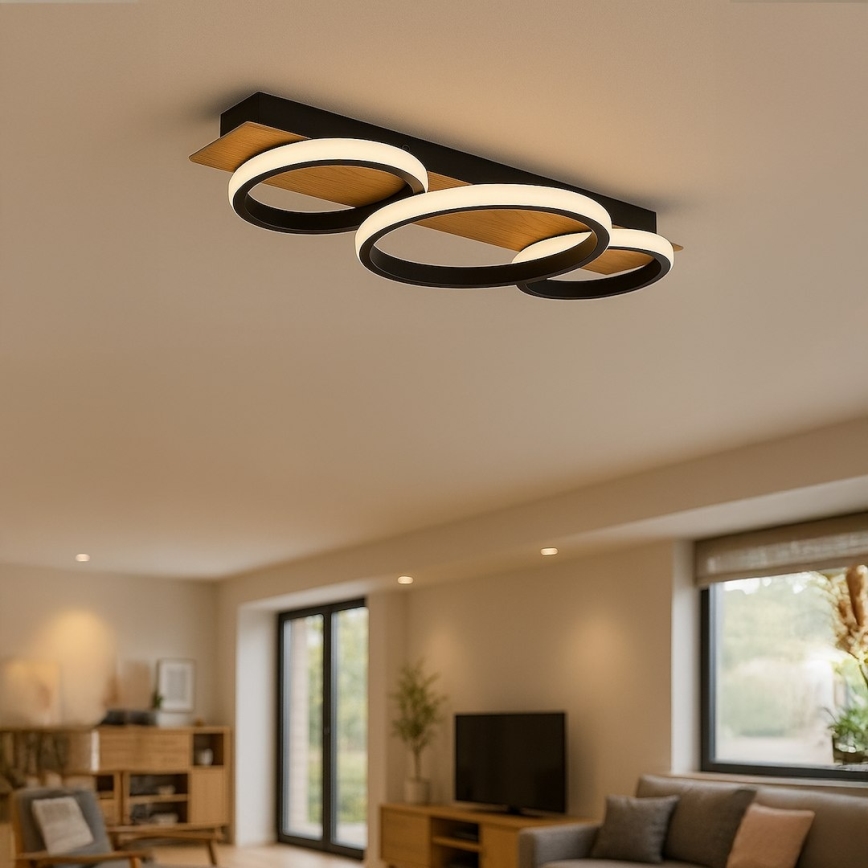 LED plafonsko svetlo ROWENA LED/18W/230V crna/braon