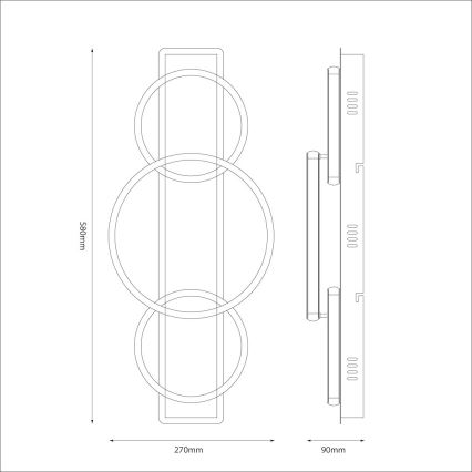 LED plafonsko svetlo ROWENA LED/18W/230V crna/braon