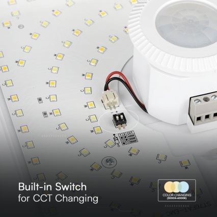 LED plafonsko svetlo sa senzorom Samsung čip LED/12W/230V 3000/4000/6000K 25x25 cm belo