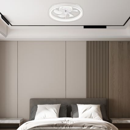 LED prigušiva stropna svetiljka sa ventilatorom FARGO LED/37W/230V bela + daljinski upravljač