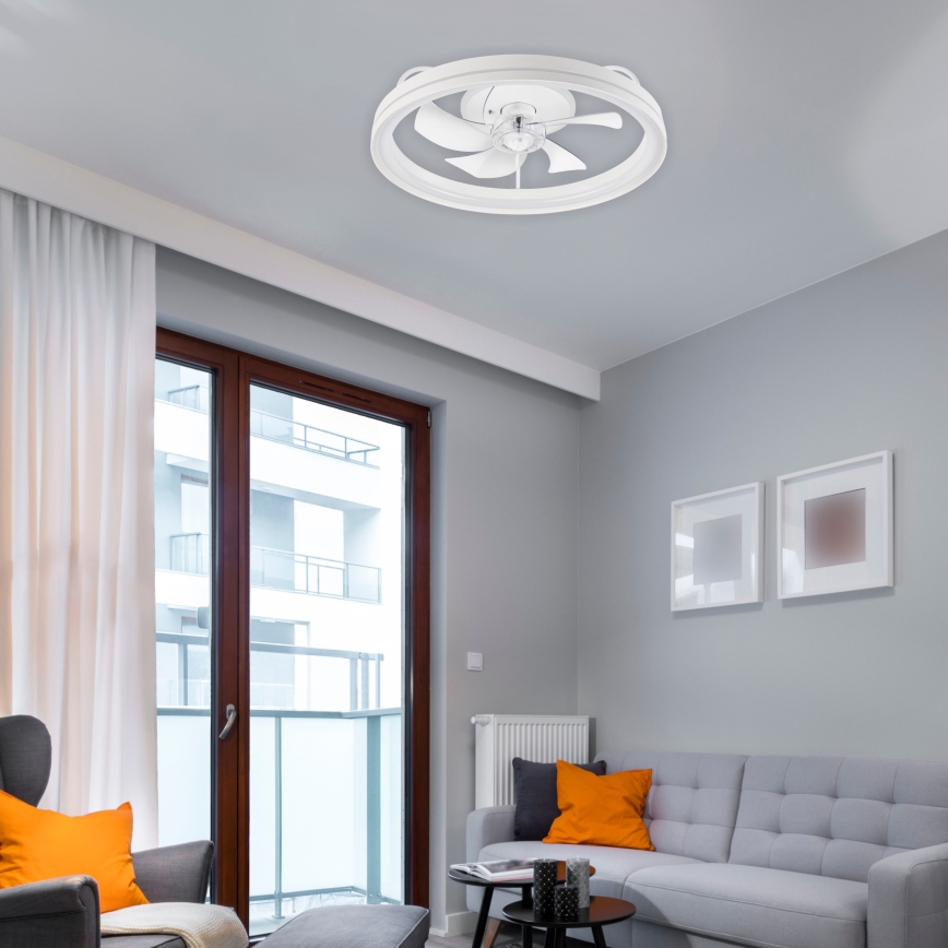 LED prigušiva stropna svetiljka sa ventilatorom FARGO LED/37W/230V bela + daljinski upravljač