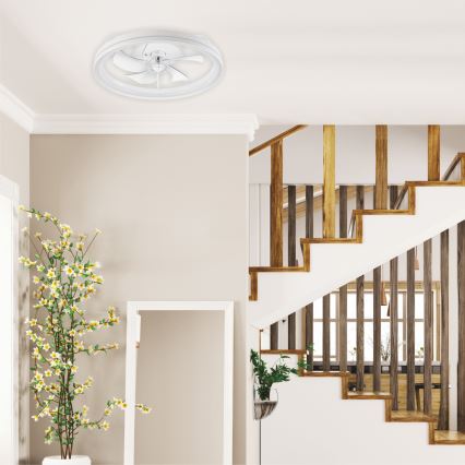 LED prigušiva stropna svetiljka sa ventilatorom FARGO LED/37W/230V bela + daljinski upravljač