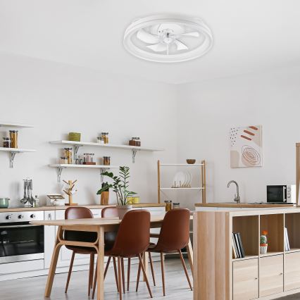 LED prigušiva stropna svetiljka sa ventilatorom FARGO LED/37W/230V bela + daljinski upravljač