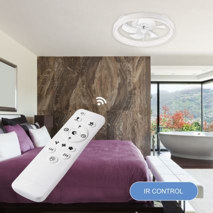 LED prigušiva stropna svetiljka sa ventilatorom FARGO LED/37W/230V bela + daljinski upravljač