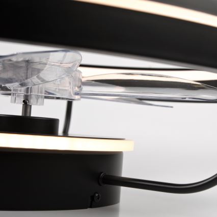 LED prigušiva stropna svetiljka sa ventilatorom FARGO LED/37W/230V crna + daljinski upravljač