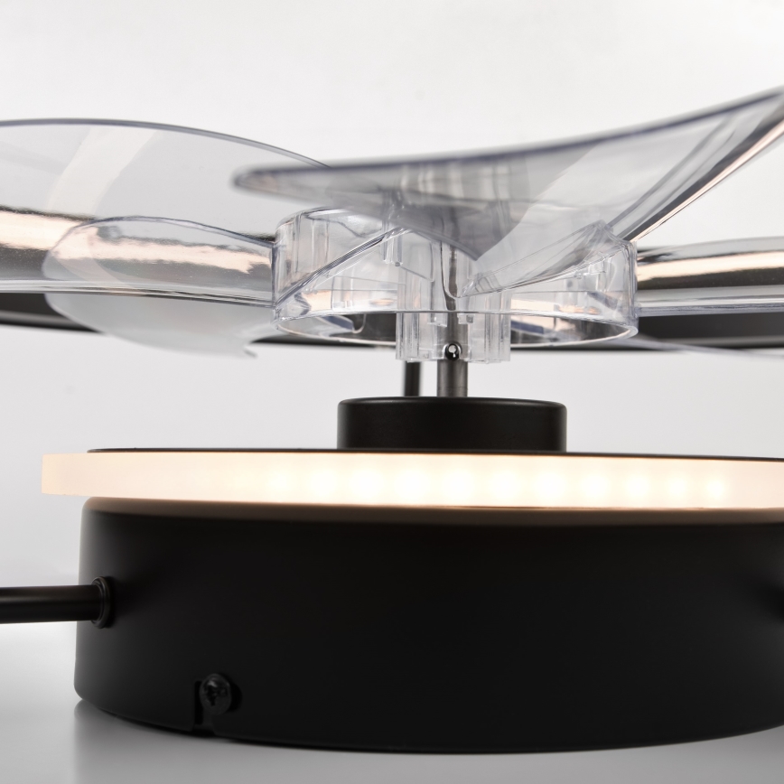 LED prigušiva stropna svetiljka sa ventilatorom FARGO LED/37W/230V crna + daljinski upravljač