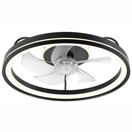 LED prigušiva stropna svetiljka sa ventilatorom FARGO LED/37W/230V crna + daljinski upravljač
