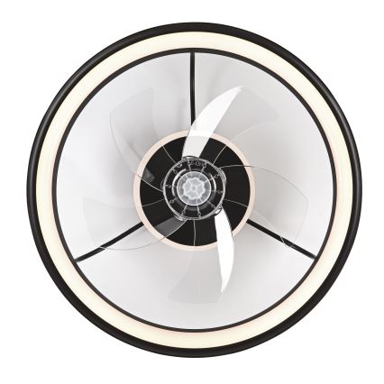 LED prigušiva stropna svetiljka sa ventilatorom FARGO LED/37W/230V crna + daljinski upravljač