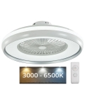 LED plafonsko svetlo sa ventilatorom LED/45W/230V 3000/4000/6500K sivo + daljinski upravljač