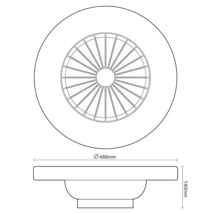 LED prigušiva plafonska lampa sa ventilatorom OPAL, 48W/230V, 3000-6500K + daljinski upravljač