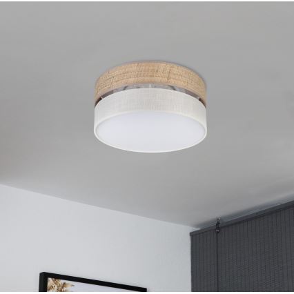 LED plafonsko svetlo SIRJA BOHO LED/20W/230V 4000K Ø 35 cm bež/krem