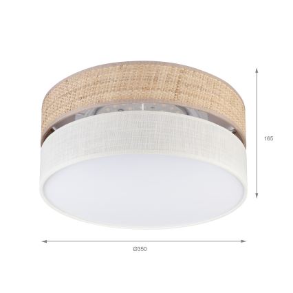LED plafonsko svetlo SIRJA BOHO LED/20W/230V 4000K Ø 35 cm bež/krem