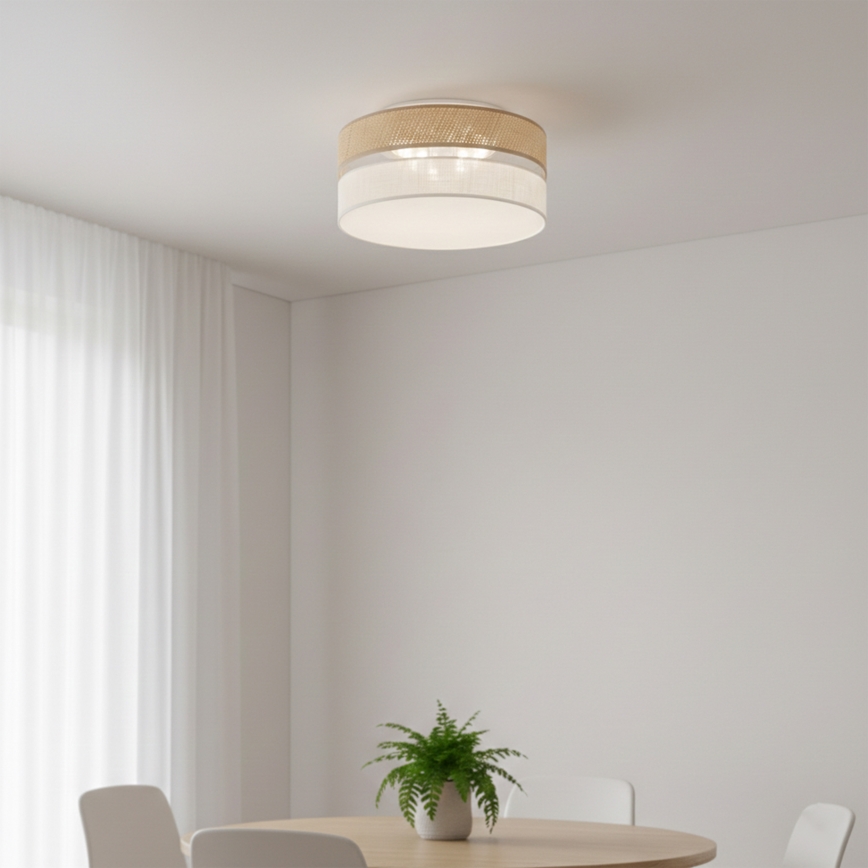 LED plafonsko svetlo SIRJA BOHO LED/20W/230V 4000K Ø 35 cm bež/bela