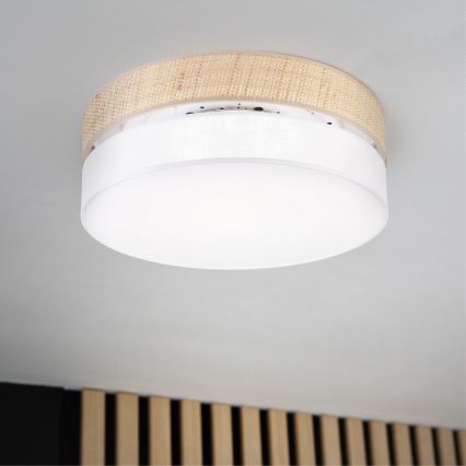 LED plafonsko svetlo SIRJA BOHO LED/36W/230V 4000K prečnik 45 cm bež/bela