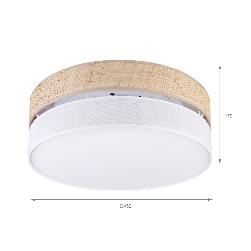LED plafonsko svetlo SIRJA BOHO LED/36W/230V 4000K prečnik 45 cm bež/bela